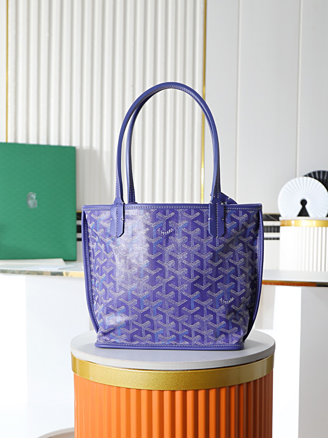 GOYARD 戈雅双面 Belvedere Reversible Mini Tote (Canvas and Leather) — Dual-use bag (handheld/shoulder carry)-F0-ANJCROMINCG