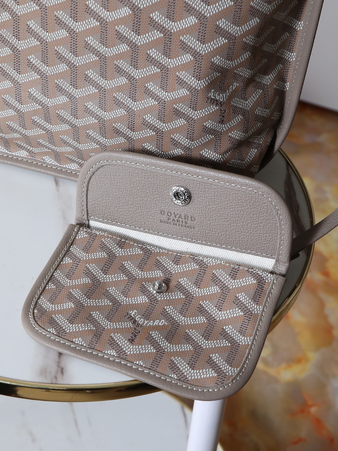 GOYARD 戈雅双面 Belvedere Reversible Mini Tote (Canvas and Leather) — Dual-use bag (handheld/shoulder carry)-F0-ANJCROMINCG