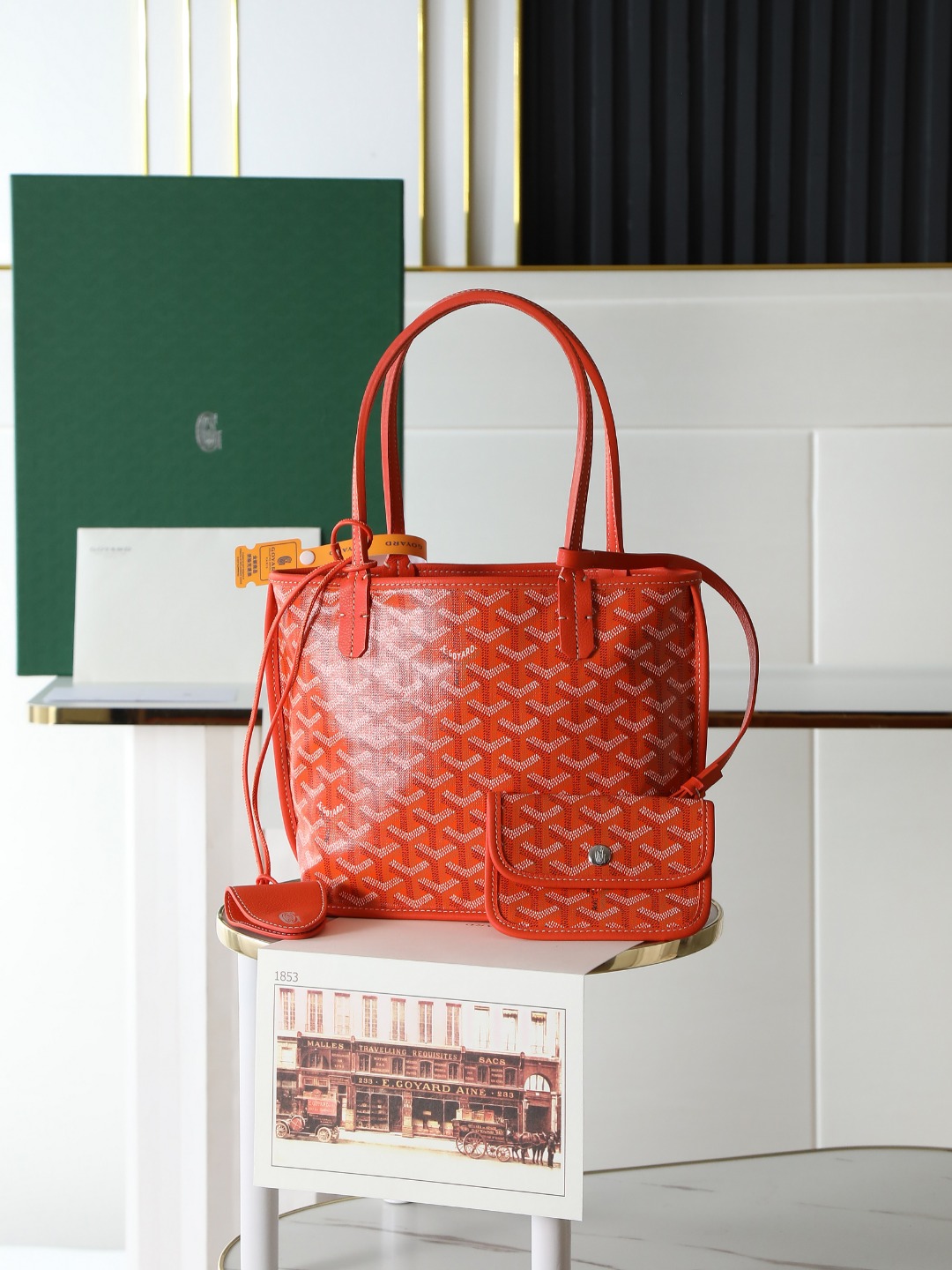 GOYARD 戈雅双面 Belvedere Reversible Mini Tote (Canvas and Leather) — Dual-use bag (handheld/shoulder carry)-F0-ANJCROMINCG-07TY07P