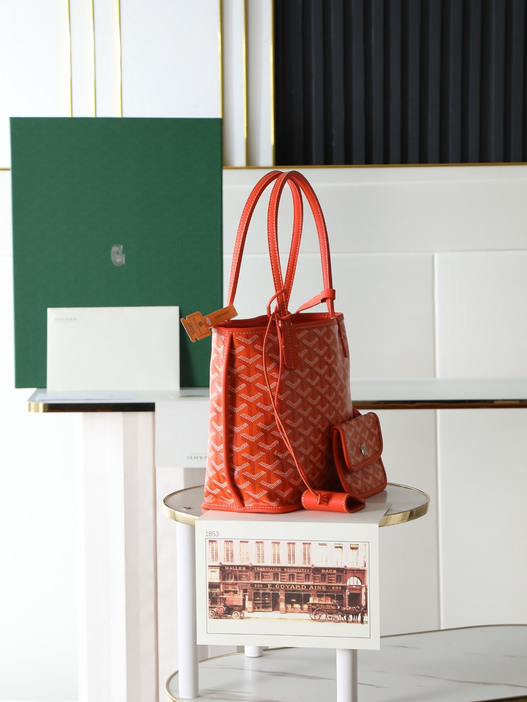 GOYARD 戈雅双面 Belvedere Reversible Mini Tote (Canvas and Leather) — Dual-use bag (handheld/shoulder carry)-F0-ANJCROMINCG-07TY07P