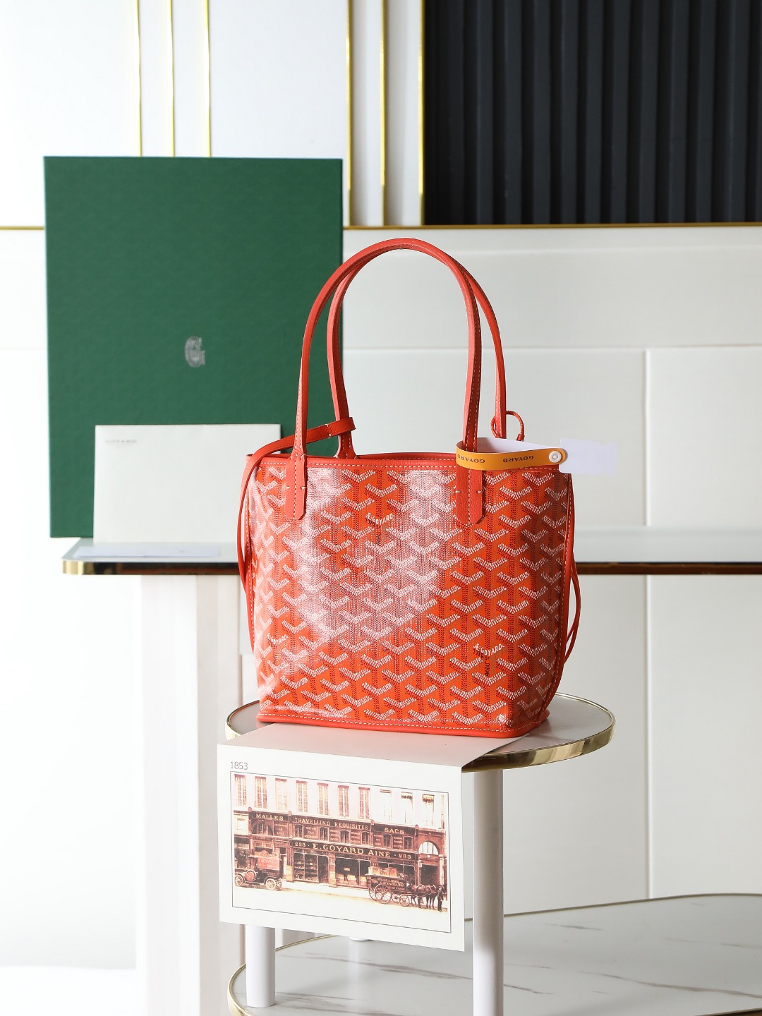 GOYARD 戈雅双面 Belvedere Reversible Mini Tote (Canvas and Leather) — Dual-use bag (handheld/shoulder carry)-F0-ANJCROMINCG-07TY07P