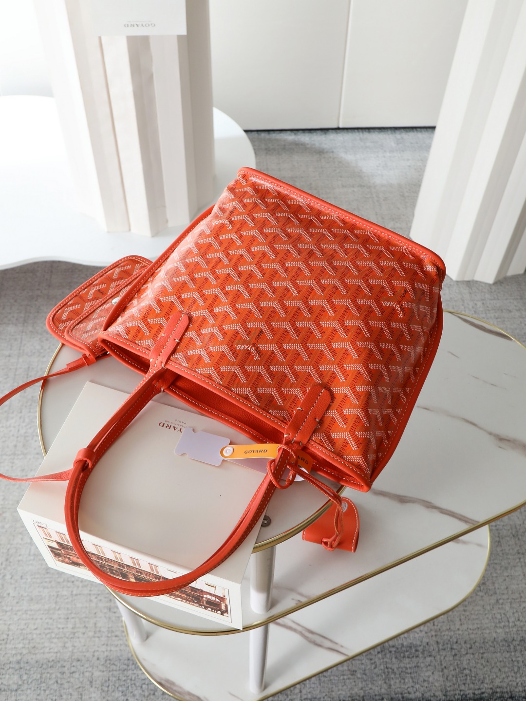 GOYARD 戈雅双面 Belvedere Reversible Mini Tote (Canvas and Leather) — Dual-use bag (handheld/shoulder carry)-F0-ANJCROMINCG-07TY07P