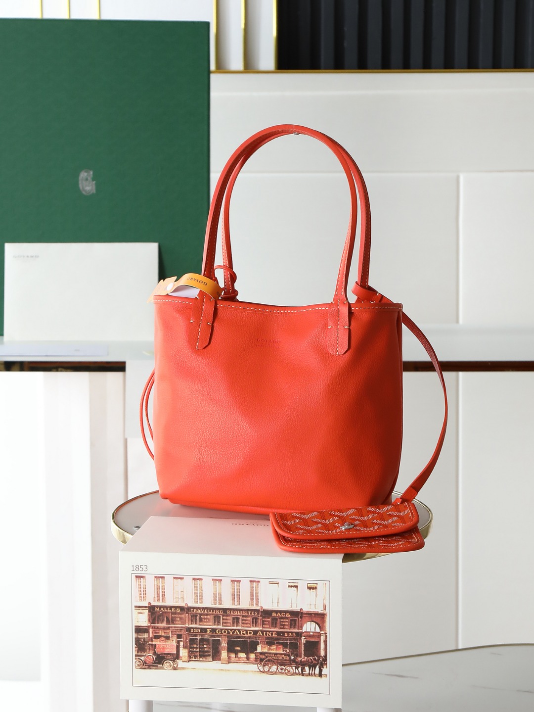 GOYARD 戈雅双面 Belvedere Reversible Mini Tote (Canvas and Leather) — Dual-use bag (handheld/shoulder carry)-F0-ANJCROMINCG-07TY07P