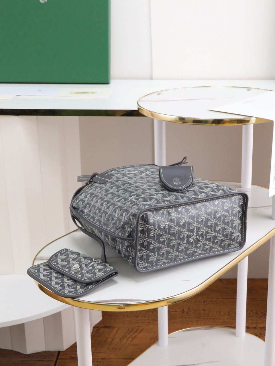 GOYARD 戈雅双面 Belvedere Reversible Mini Tote (Canvas and Leather) — Dual-use bag (handheld/shoulder carry)-F0-ANJOUSMINCG51TY51P