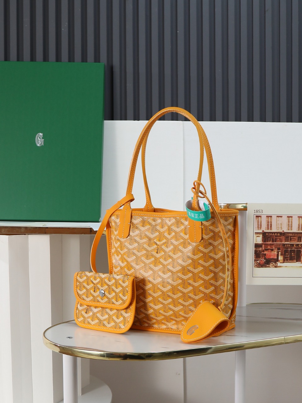 GOYARD 戈雅双面 Belvedere Reversible Mini Tote (Canvas and Leather) — Dual-use bag (handheld/shoulder carry)-F0-ANJOUSMINCG08TY08P