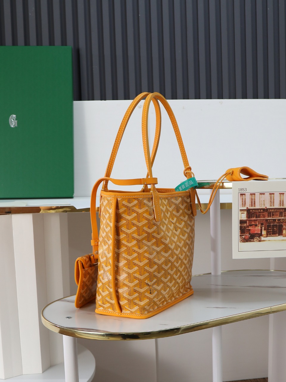 GOYARD 戈雅双面 Belvedere Reversible Mini Tote (Canvas and Leather) — Dual-use bag (handheld/shoulder carry)-F0-ANJOUSMINCG08TY08P