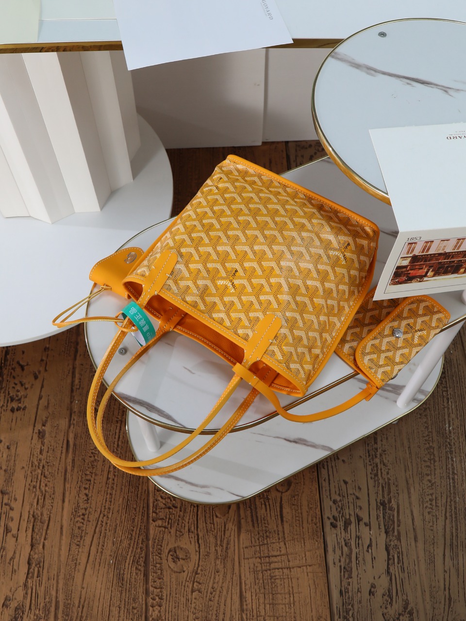 GOYARD 戈雅双面 Belvedere Reversible Mini Tote (Canvas and Leather) — Dual-use bag (handheld/shoulder carry)-F0-ANJOUSMINCG08TY08P