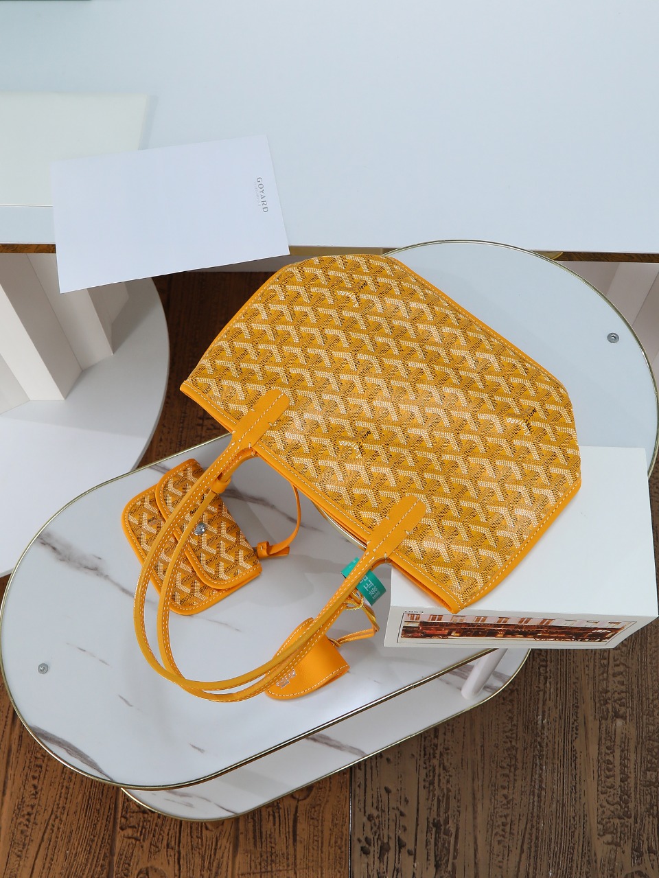 GOYARD 戈雅双面 Belvedere Reversible Mini Tote (Canvas and Leather) — Dual-use bag (handheld/shoulder carry)-F0-ANJOUSMINCG08TY08P