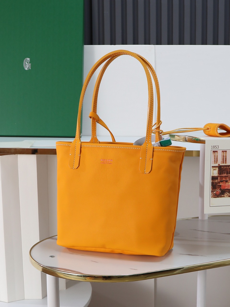 GOYARD 戈雅双面 Belvedere Reversible Mini Tote (Canvas and Leather) — Dual-use bag (handheld/shoulder carry)-F0-ANJOUSMINCG08TY08P