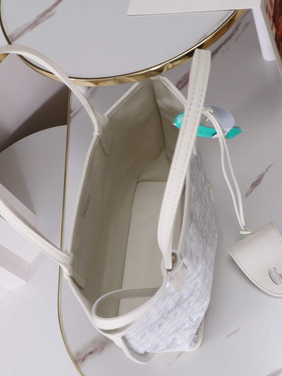 GOYARD 戈雅双面 Belvedere Reversible Mini Tote (Canvas and Leather) — Dual-use bag (handheld/shoulder carry)-F0-ANJCROMINCG-50TY50P