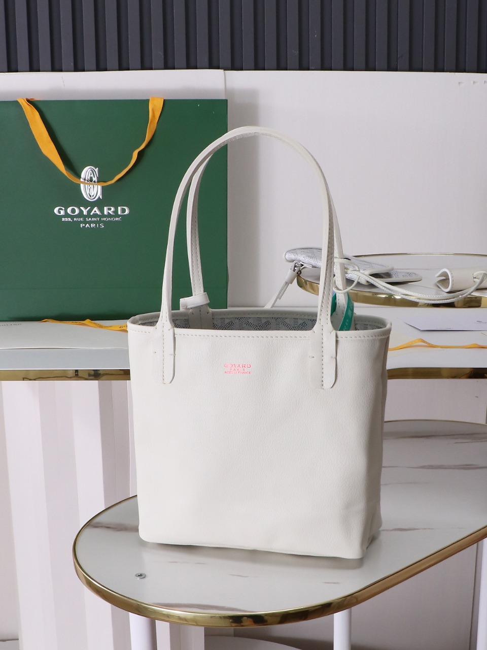 GOYARD 戈雅双面 Belvedere Reversible Mini Tote (Canvas and Leather) — Dual-use bag (handheld/shoulder carry)-F0-ANJCROMINCG-50TY50P