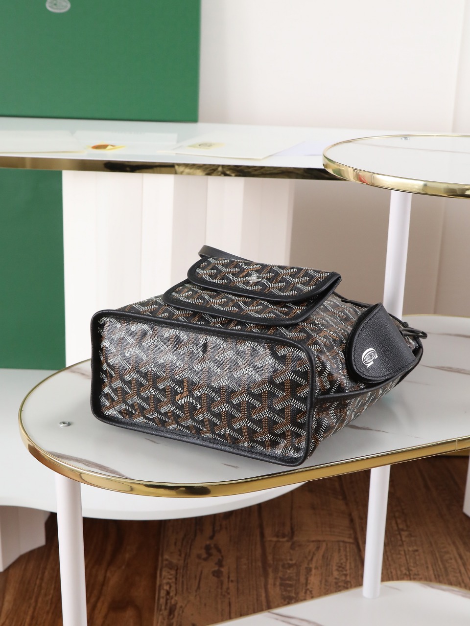 GOYARD 戈雅双面 Belvedere Reversible Mini Tote (Canvas and Leather) — Dual-use bag (handheld/shoulder carry)-F0-ANJCROMINCG 