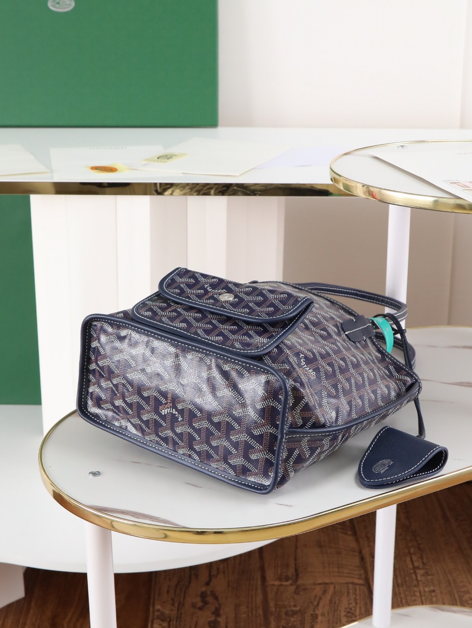 GOYARD 戈雅双面 Belvedere Reversible Mini Tote (Canvas and Leather) — Dual-use bag (handheld/shoulder carry)-F0-ANJCROMINCG 