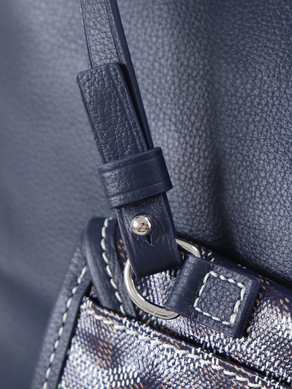 GOYARD 戈雅双面 Belvedere Reversible Mini Tote (Canvas and Leather) — Dual-use bag (handheld/shoulder carry)-F0-ANJCROMINCG 