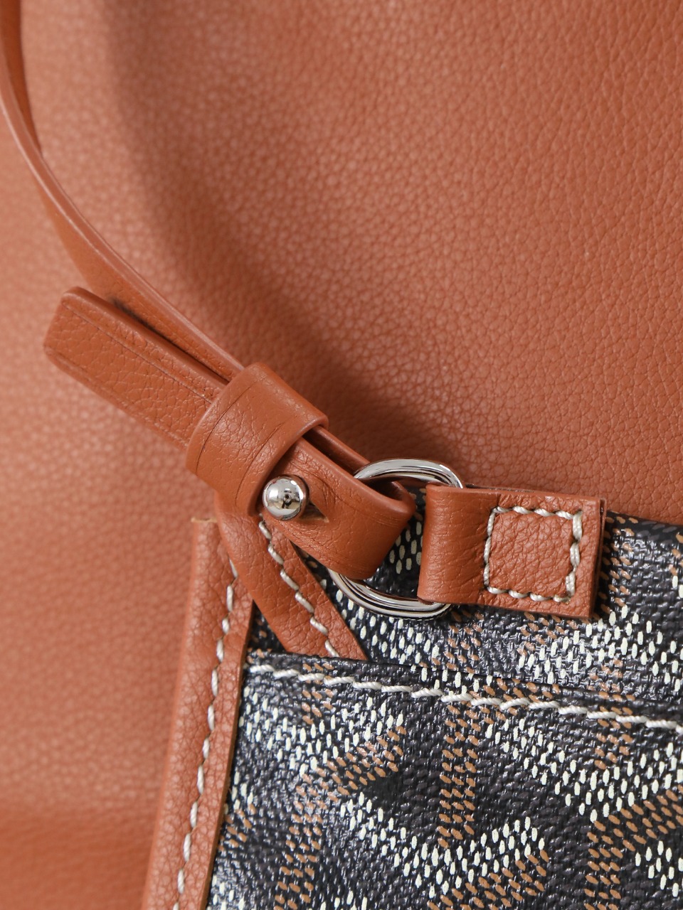 GOYARD 戈雅双面 Belvedere Reversible Mini Tote (Canvas and Leather) — Dual-use bag (handheld/shoulder carry)-F0-ANJCROMINCG 