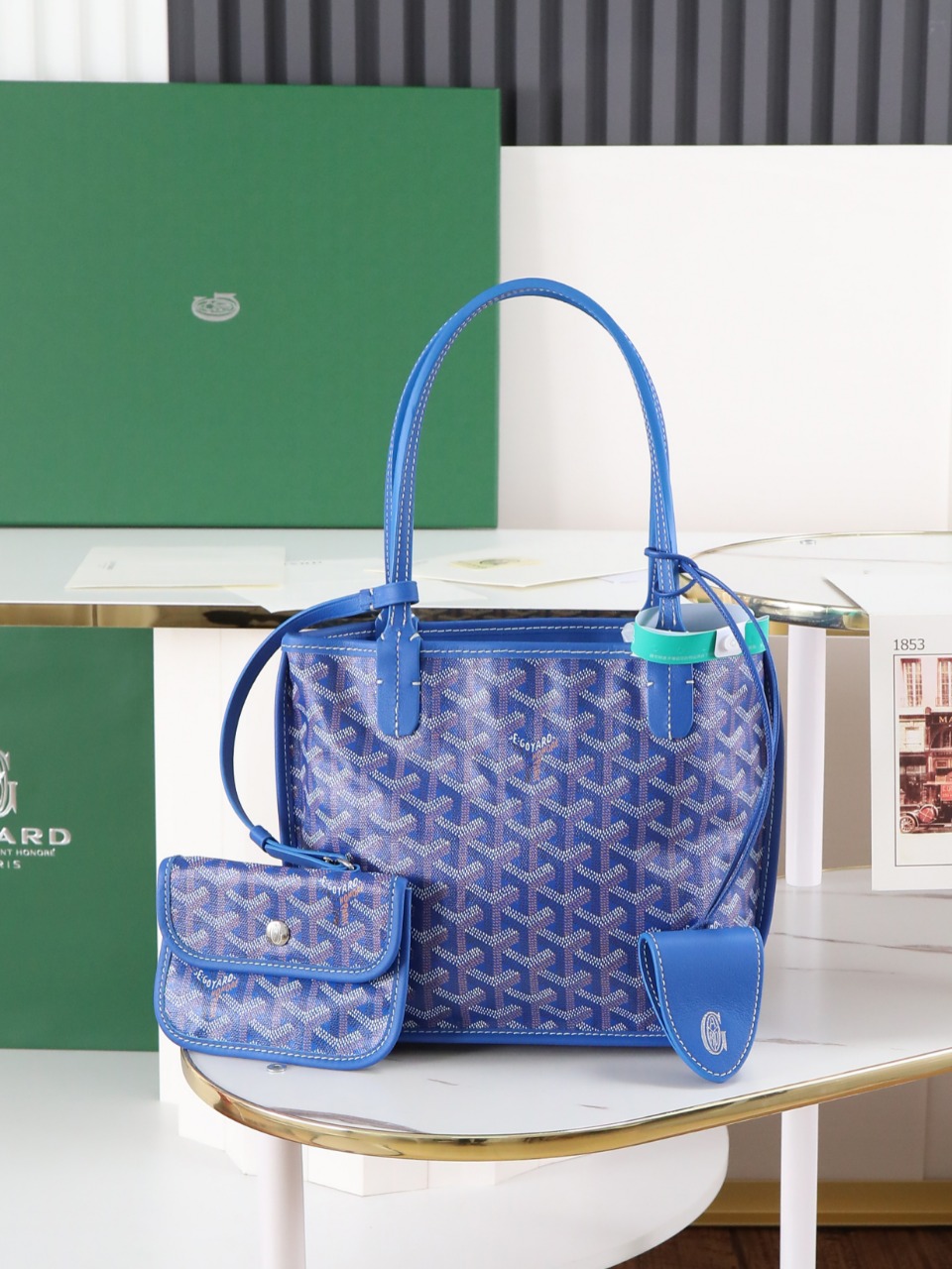 GOYARD 戈雅双面 Belvedere Reversible Mini Tote (Canvas and Leather) — Dual-use bag (handheld/shoulder carry)-F0-ANJCROMINCG 