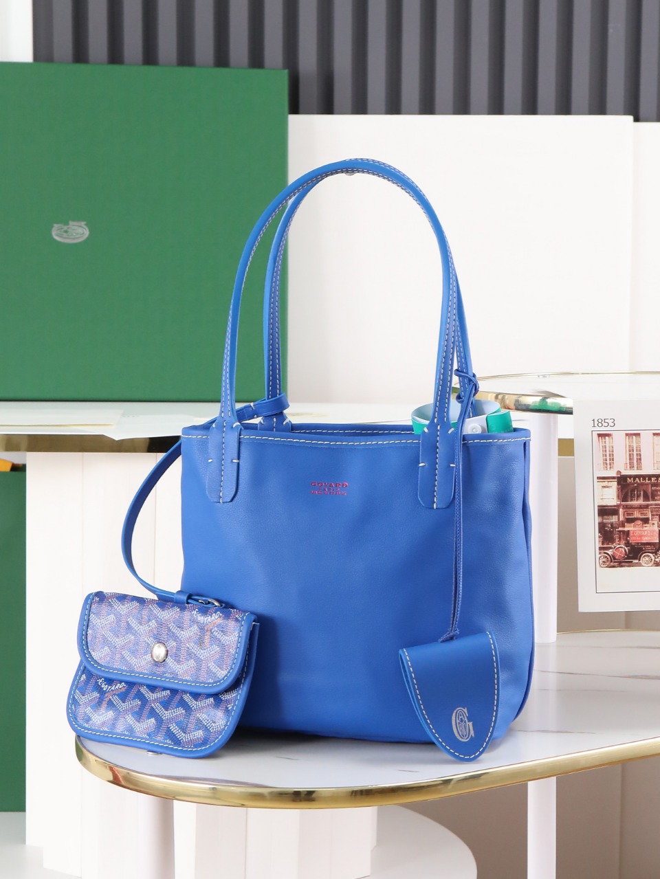 GOYARD 戈雅双面 Belvedere Reversible Mini Tote (Canvas and Leather) — Dual-use bag (handheld/shoulder carry)-F0-ANJCROMINCG 