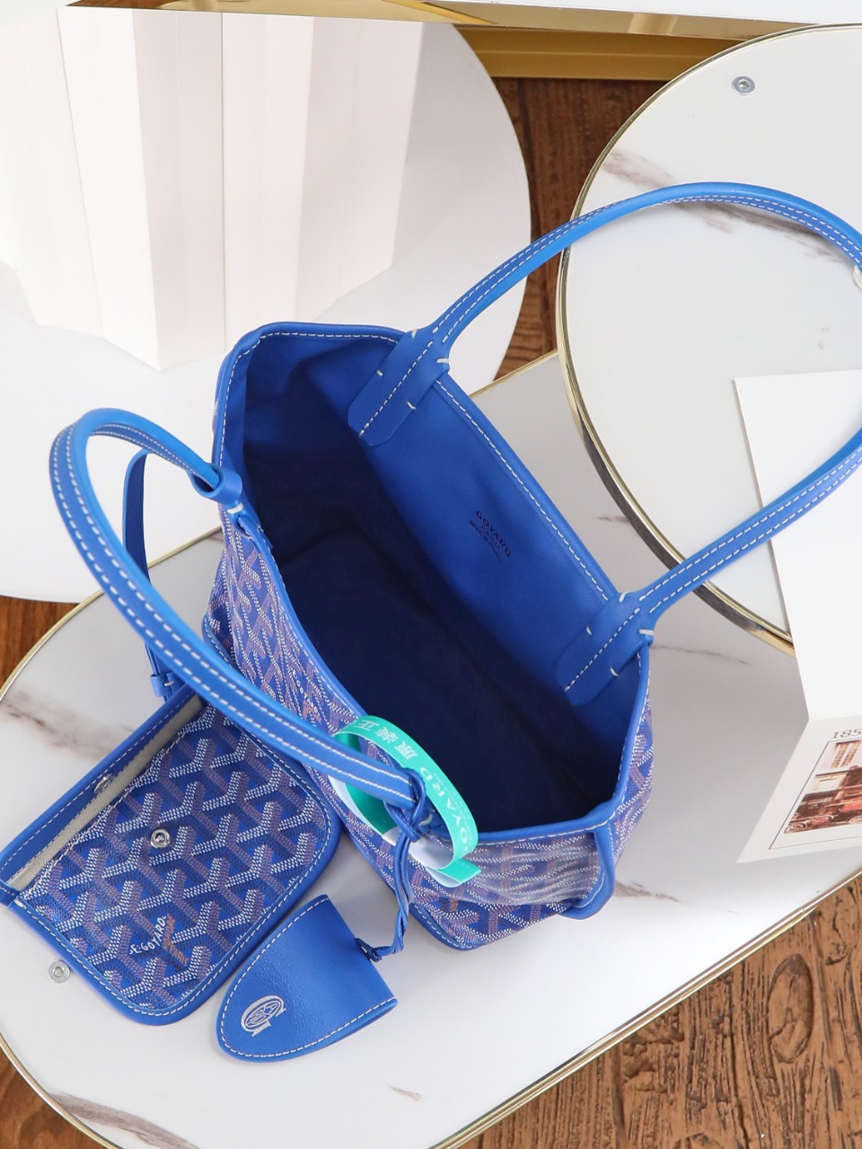 GOYARD 戈雅双面 Belvedere Reversible Mini Tote (Canvas and Leather) — Dual-use bag (handheld/shoulder carry)-F0-ANJCROMINCG 