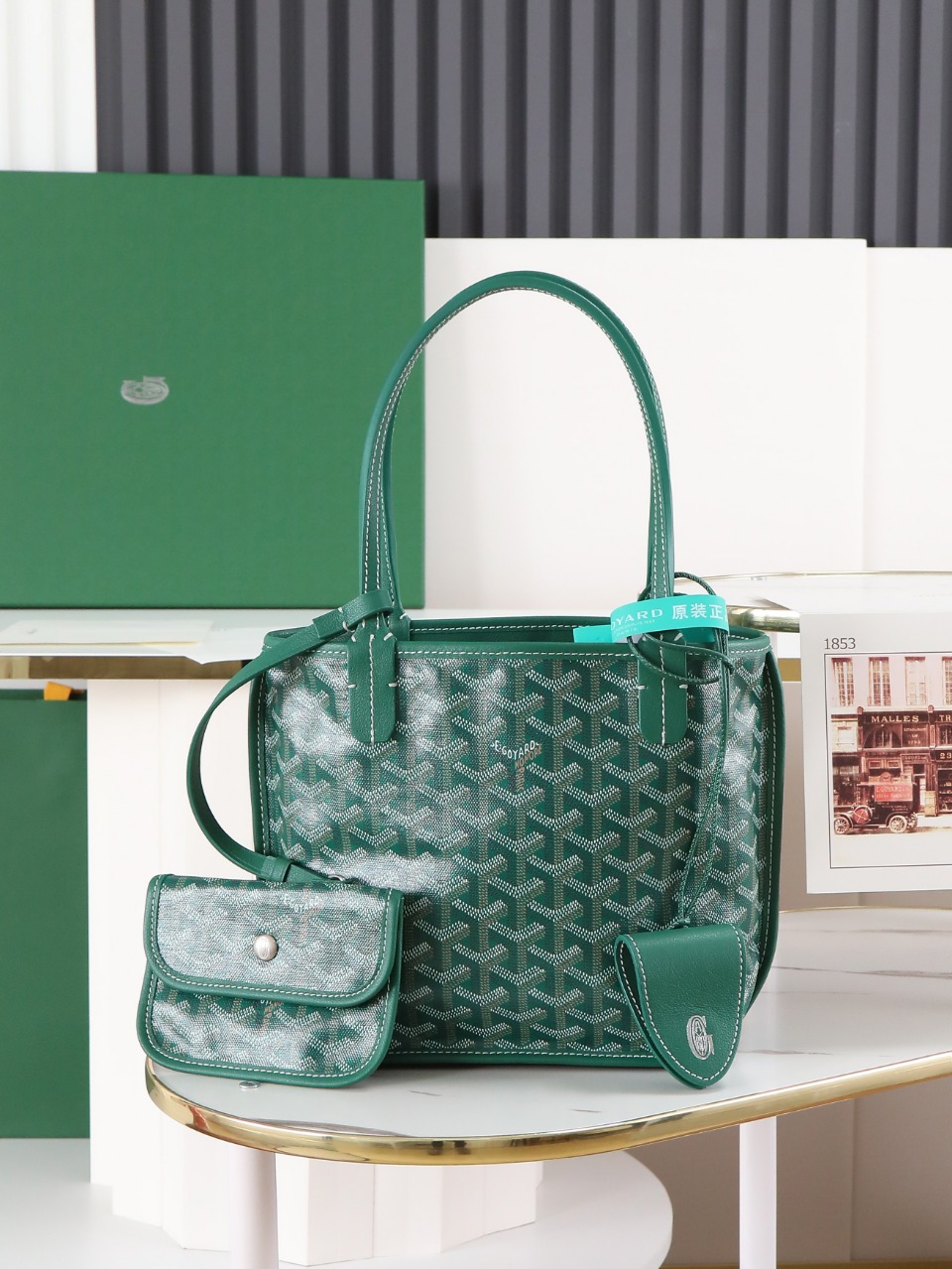 GOYARD 戈雅双面 Belvedere Reversible Mini Tote (Canvas and Leather) — Dual-use bag (handheld/shoulder carry)-F0-ANJCROMINCG 