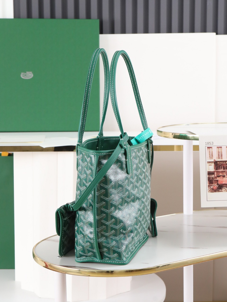 GOYARD 戈雅双面 Belvedere Reversible Mini Tote (Canvas and Leather) — Dual-use bag (handheld/shoulder carry)-F0-ANJCROMINCG 
