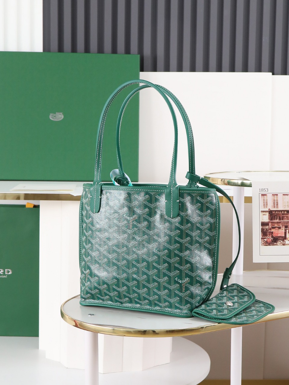 GOYARD 戈雅双面 Belvedere Reversible Mini Tote (Canvas and Leather) — Dual-use bag (handheld/shoulder carry)-F0-ANJCROMINCG 