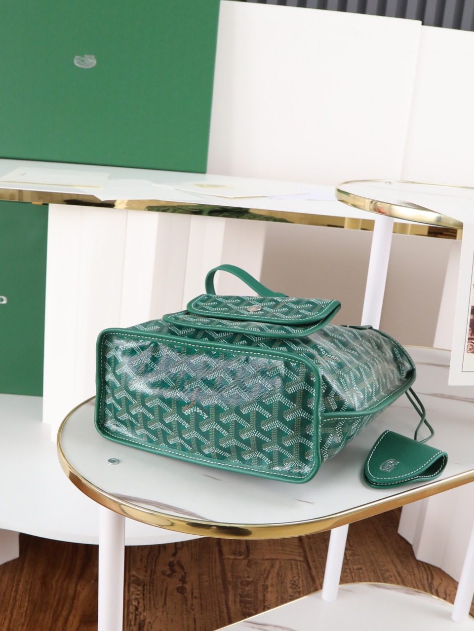 GOYARD 戈雅双面 Belvedere Reversible Mini Tote (Canvas and Leather) — Dual-use bag (handheld/shoulder carry)-F0-ANJCROMINCG 