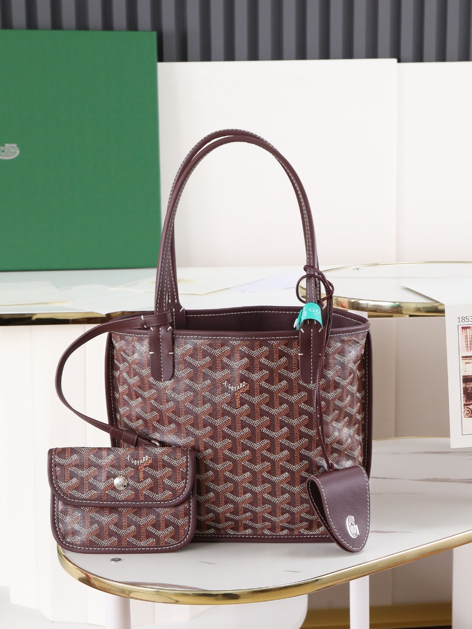GOYARD 戈雅双面 Belvedere Reversible Mini Tote (Canvas and Leather) — Dual-use bag (handheld/shoulder carry)-F0-ANJCROMINCG 