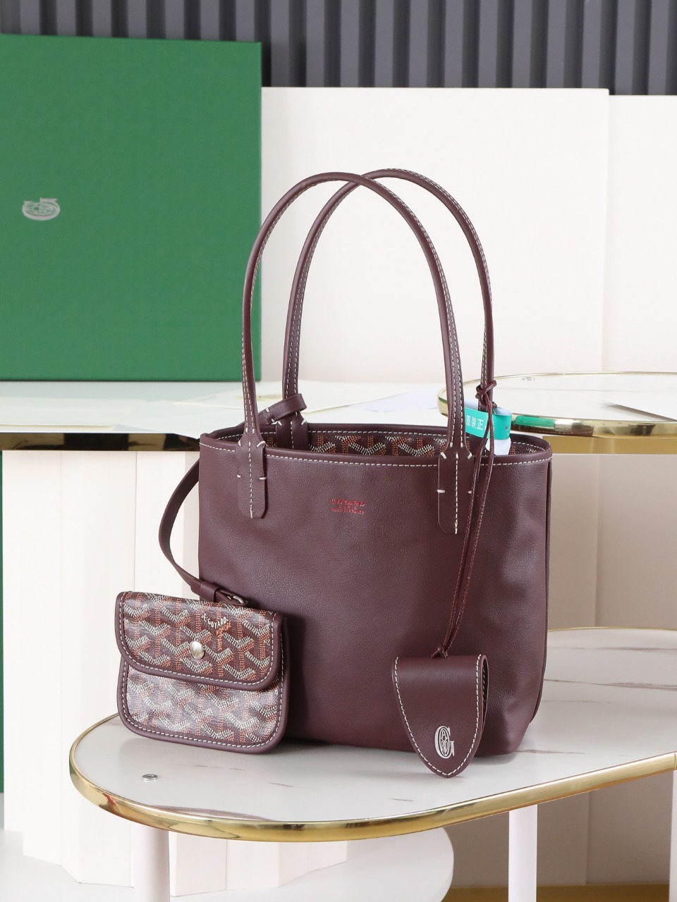 GOYARD 戈雅双面 Belvedere Reversible Mini Tote (Canvas and Leather) — Dual-use bag (handheld/shoulder carry)-F0-ANJCROMINCG 