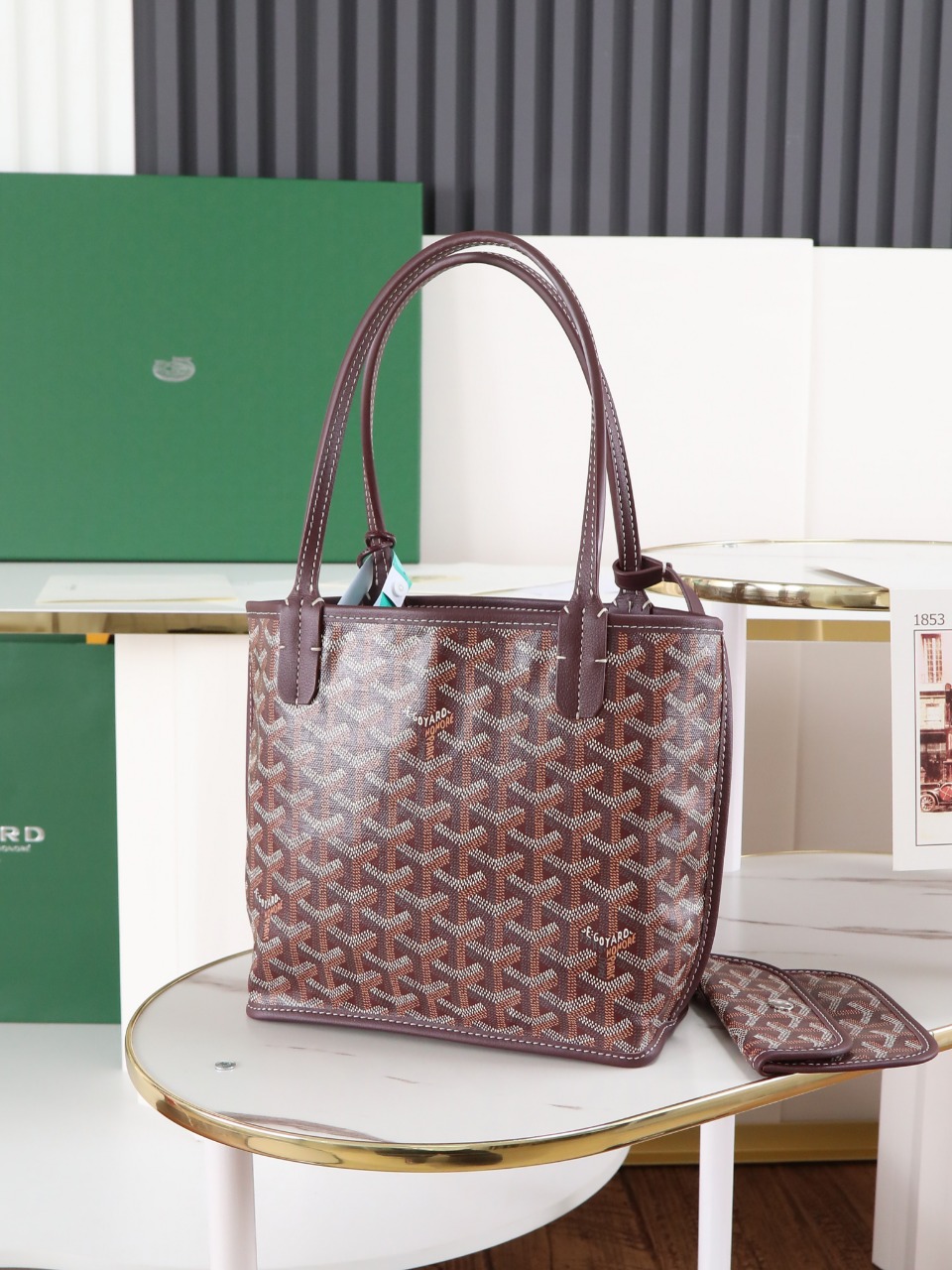 GOYARD 戈雅双面 Belvedere Reversible Mini Tote (Canvas and Leather) — Dual-use bag (handheld/shoulder carry)-F0-ANJCROMINCG 