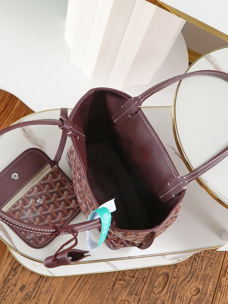 GOYARD 戈雅双面 Belvedere Reversible Mini Tote (Canvas and Leather) — Dual-use bag (handheld/shoulder carry)-F0-ANJCROMINCG 