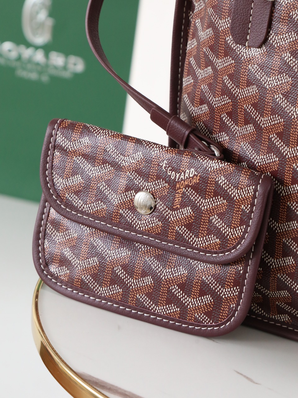 GOYARD 戈雅双面 Belvedere Reversible Mini Tote (Canvas and Leather) — Dual-use bag (handheld/shoulder carry)-F0-ANJCROMINCG 