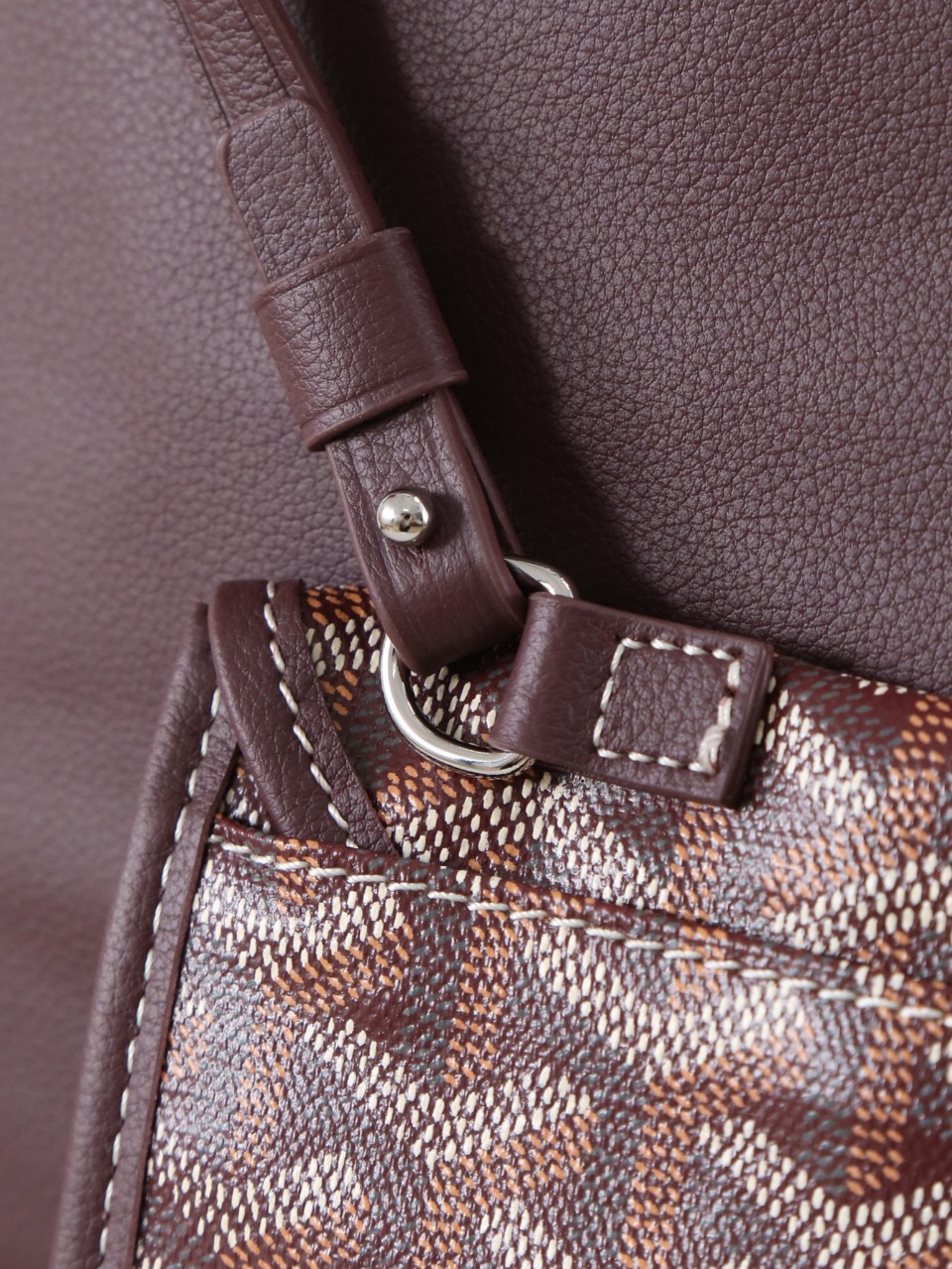 GOYARD 戈雅双面 Belvedere Reversible Mini Tote (Canvas and Leather) — Dual-use bag (handheld/shoulder carry)-F0-ANJCROMINCG 