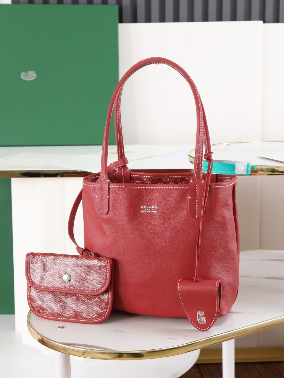 GOYARD 戈雅双面 Belvedere Reversible Mini Tote (Canvas and Leather) — Dual-use bag (handheld/shoulder carry)-F0-ANJCROMINCG 