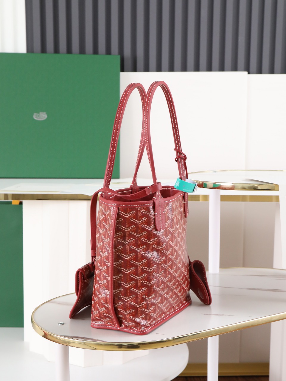 GOYARD 戈雅双面 Belvedere Reversible Mini Tote (Canvas and Leather) — Dual-use bag (handheld/shoulder carry)-F0-ANJCROMINCG 