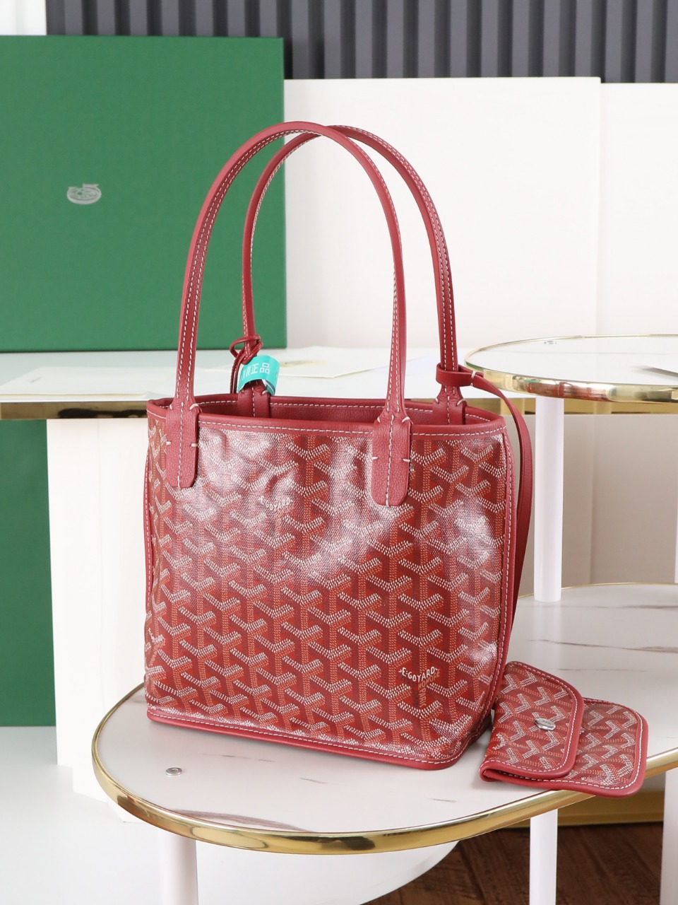 GOYARD 戈雅双面 Belvedere Reversible Mini Tote (Canvas and Leather) — Dual-use bag (handheld/shoulder carry)-F0-ANJCROMINCG 