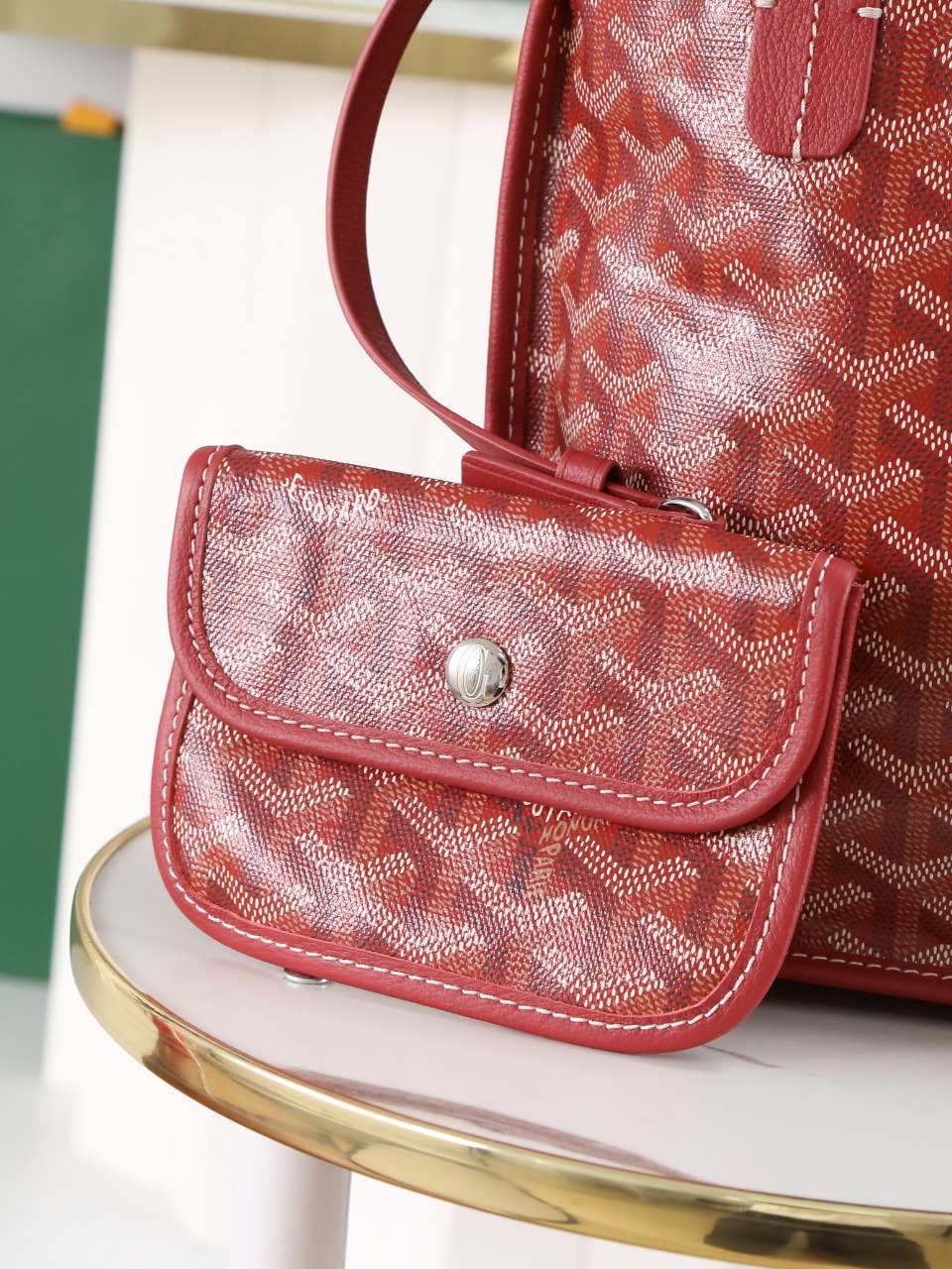 GOYARD 戈雅双面 Belvedere Reversible Mini Tote (Canvas and Leather) — Dual-use bag (handheld/shoulder carry)-F0-ANJCROMINCG 