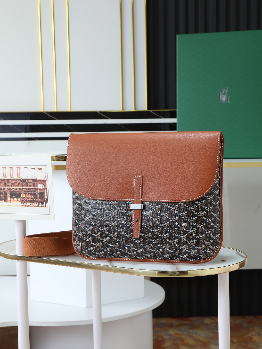 GOYARD 戈雅 邮差 COURSIER (Canvas and Leather) — Crossbody Bag-F0- COURSIMMLTY