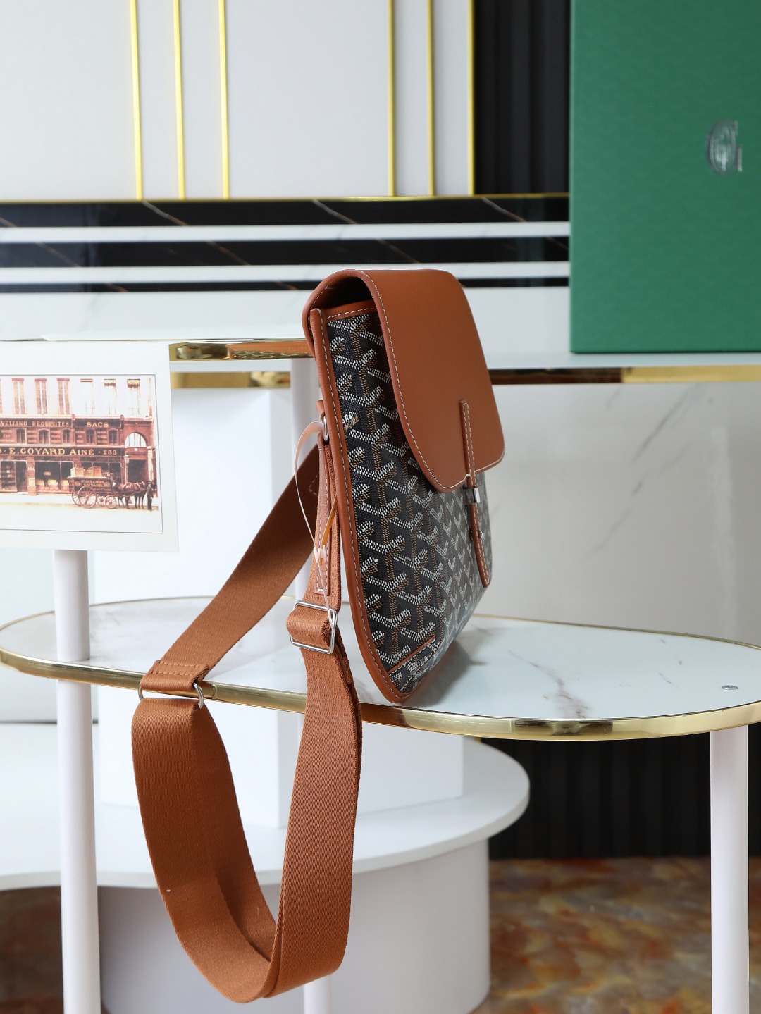 GOYARD 戈雅 邮差 COURSIER (Canvas and Leather) — Crossbody Bag-F0- COURSIMMLTY