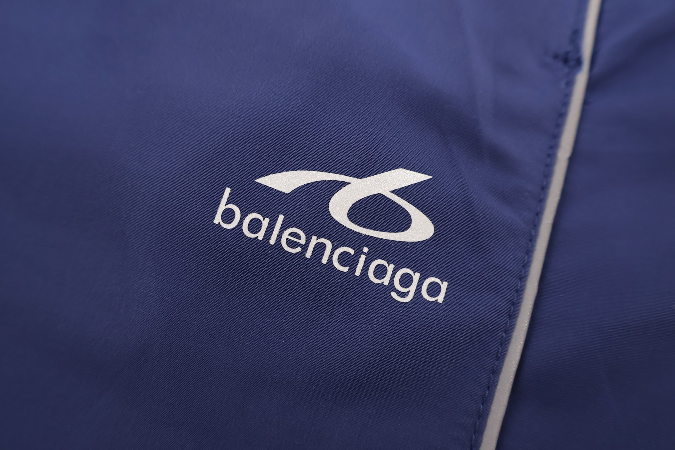 Balenciaga 巴黎世家 反光印花松紧腰运动休闲裤 长裤 裤子 运动裤 蓝色 B0