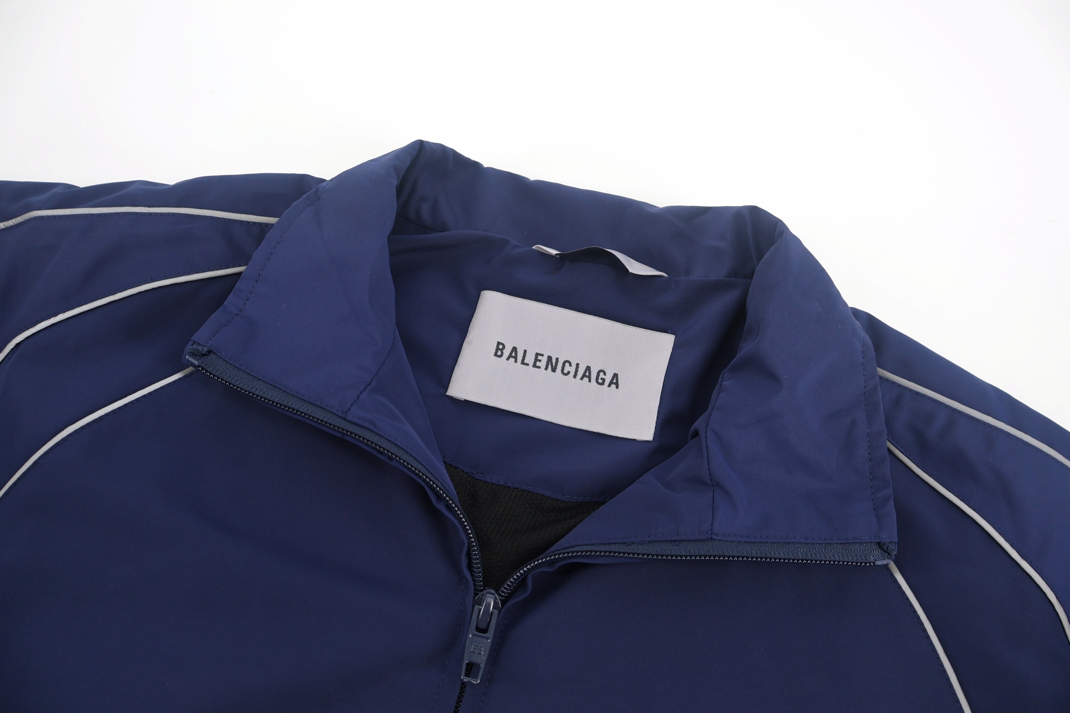 Balenciaga 巴黎世家 反光印花拉链立领运动外套 夹克 长袖 蓝色 B5