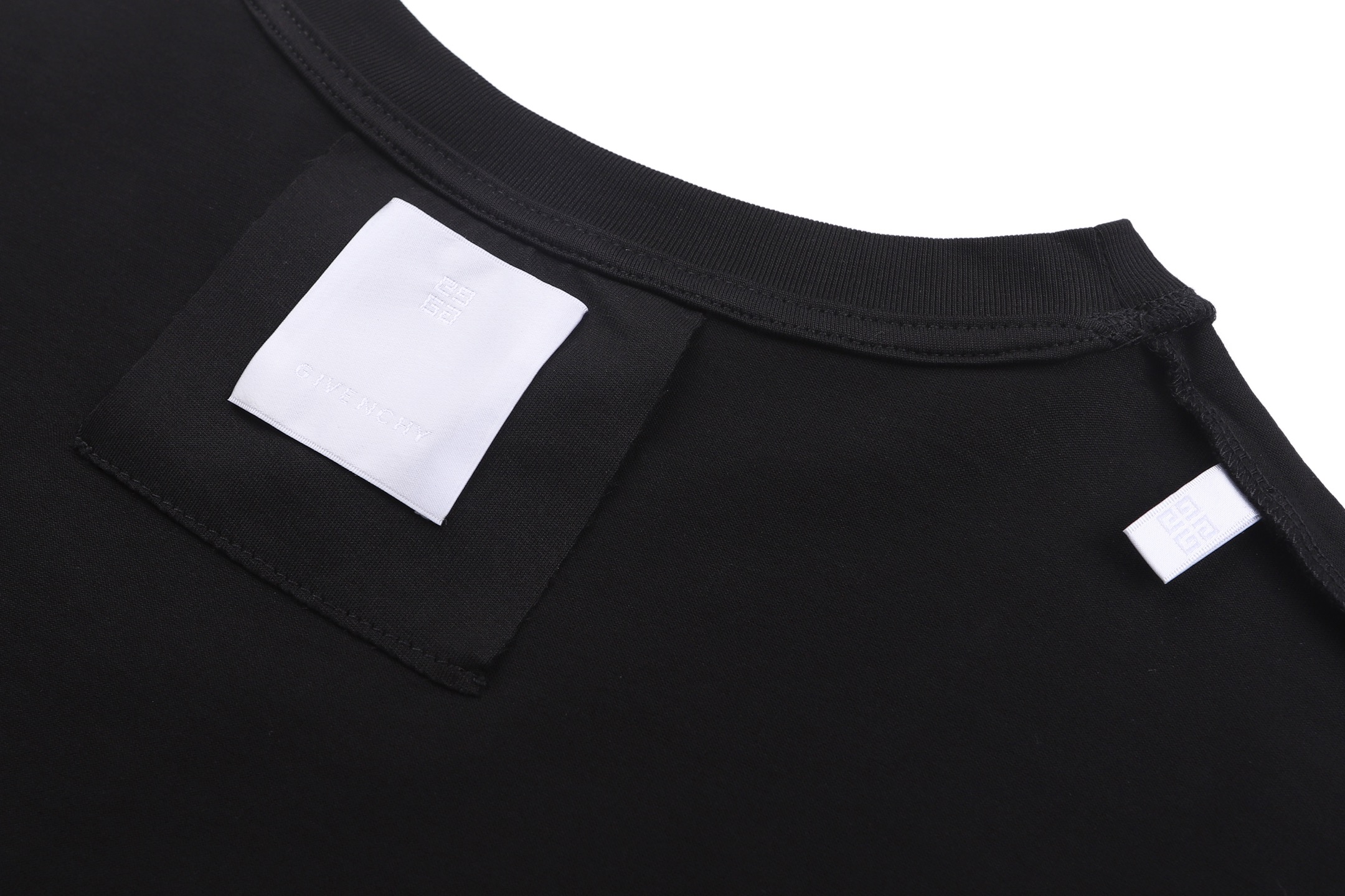 Givenchy 纪梵希 双层字母logo印花圆领短袖 T恤 夏款 白色 黑色 A0