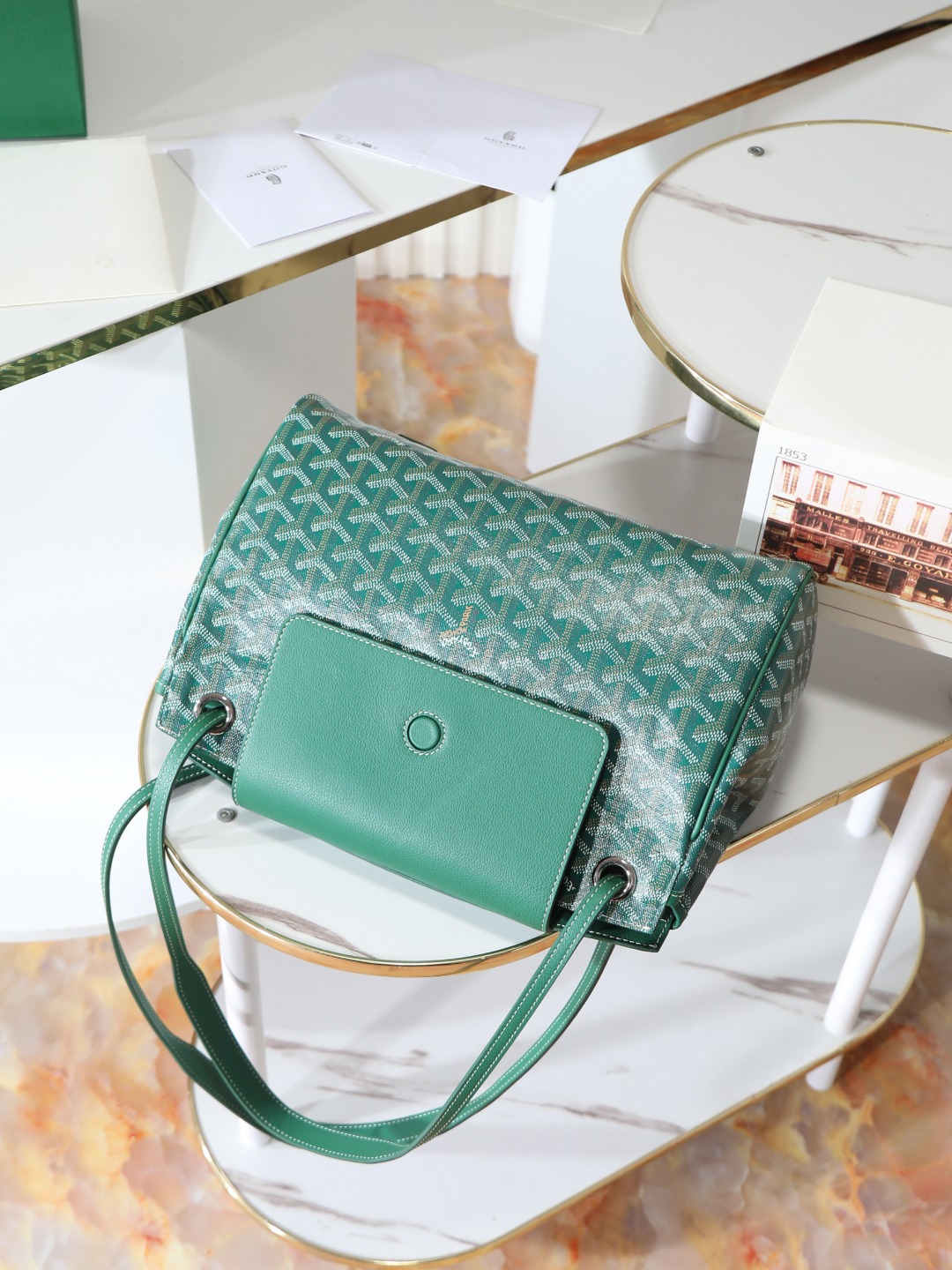 GOYARD 戈雅手提单肩  Rouette (Canvas and Leather) — Shoulder Handbag-F0-ROUETTPMLTY