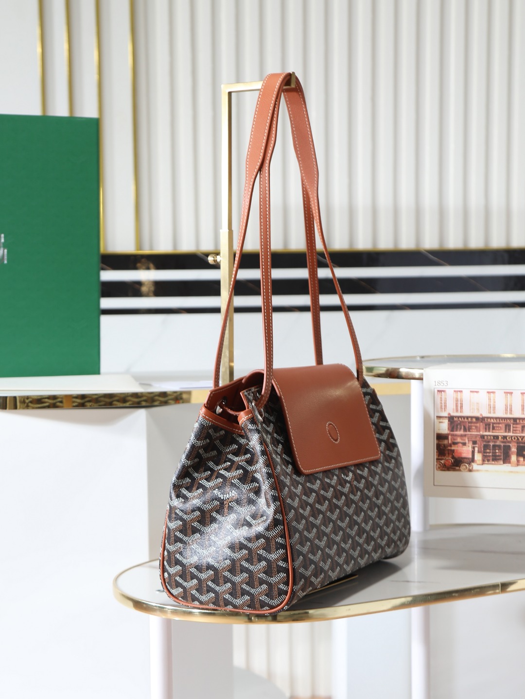GOYARD 戈雅手提单肩  Rouette (Canvas and Leather) — Shoulder Handbag-F0-ROUETTPMLTY