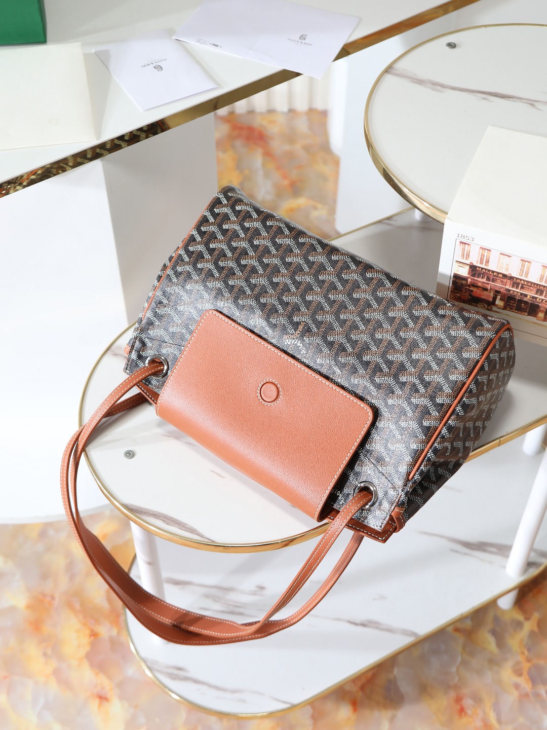 GOYARD 戈雅手提单肩  Rouette (Canvas and Leather) — Shoulder Handbag-F0-ROUETTPMLTY