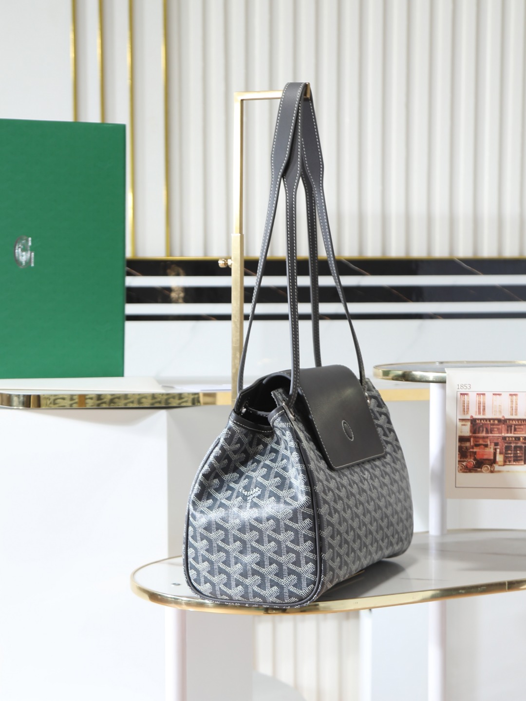 GOYARD 戈雅手提单肩  Rouette (Canvas and Leather) — Shoulder Handbag-F0-ROUETTPMLTY