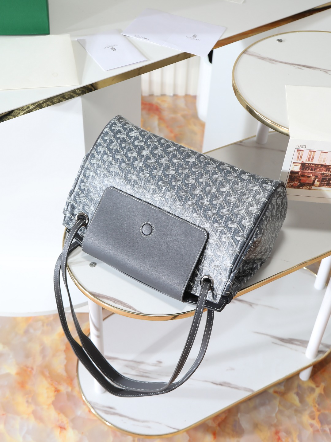 GOYARD 戈雅手提单肩  Rouette (Canvas and Leather) — Shoulder Handbag-F0-ROUETTPMLTY