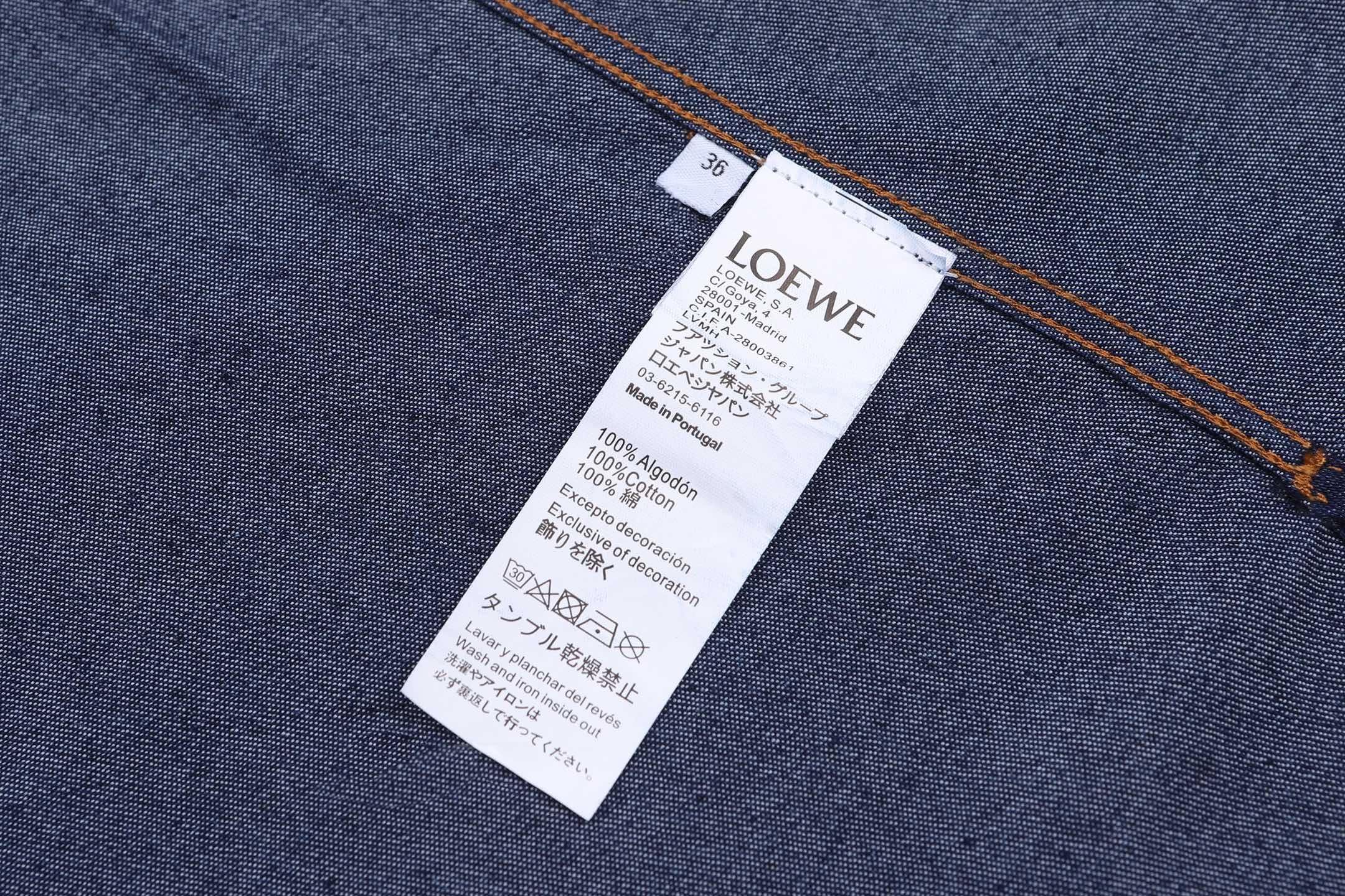 Loewe 罗意威 标识刺绣牛仔衬衫 短袖 外套 夏季 蓝色 B0