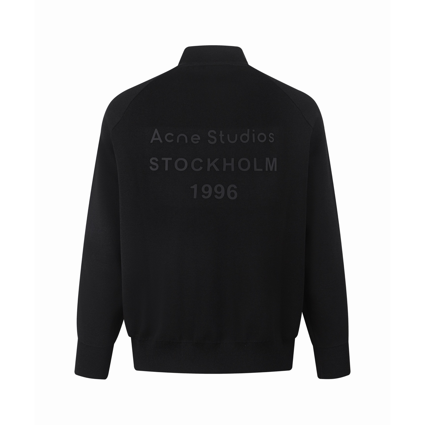 Acne Studios 背面硅胶压花皮革拉链针织开衫 夹克 外套 长袖 白色 黑色 B5