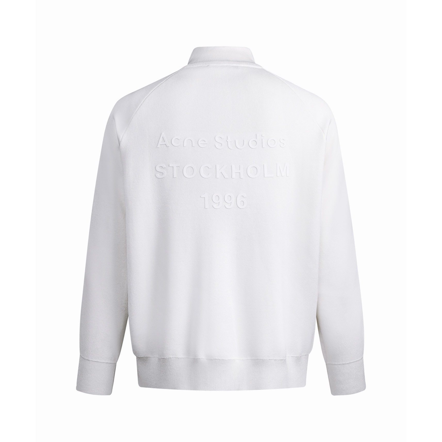 Acne Studios 背面硅胶压花皮革拉链针织开衫 夹克 外套 长袖 白色 黑色 B5