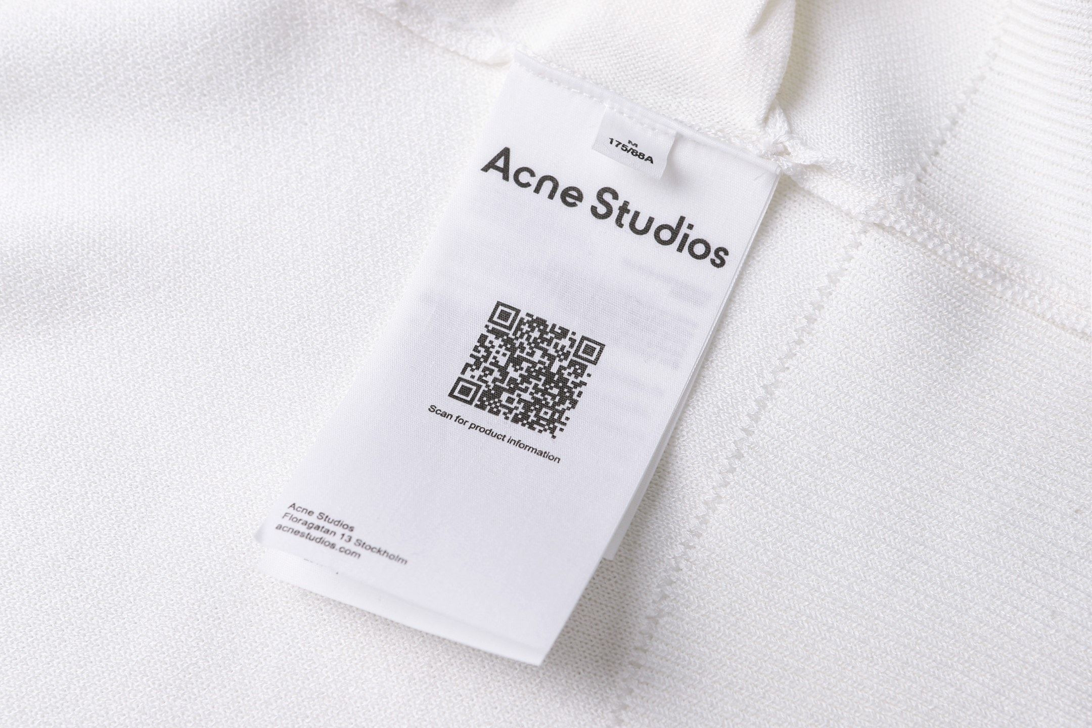 Acne Studios 背面硅胶压花皮革拉链针织开衫 夹克 外套 长袖 白色 黑色 B5